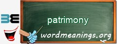 WordMeaning blackboard for patrimony